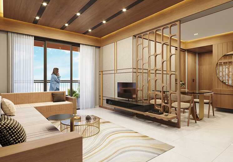 Living Room, rhythm-aura 3 Bedroom 1761 Sq.Ft. Apartment In Bopal Ahmedabad 8850054