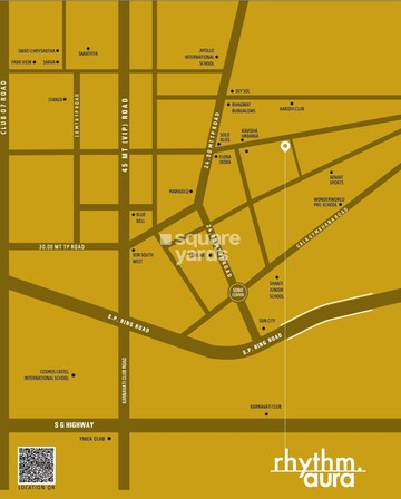 3 BHK Apartment – Map Location View at Rhythm Aura, Bopal - for Sale