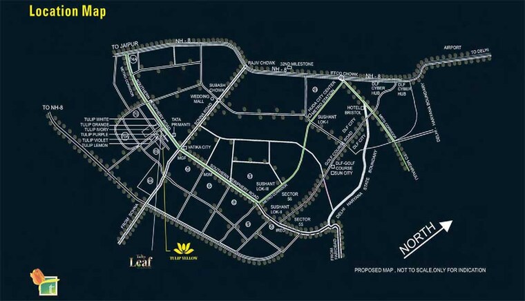 Map Location, tulip-yellow 3 Bedroom 1704 Sq.Ft. Apartment In Sector 69 Gurgaon 8852054