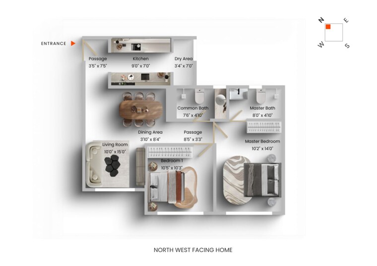 Floor Plan, l-t-emerald-isle 2 Bedroom 660 Sq.Ft. Apartment In Powai Mumbai 8852323