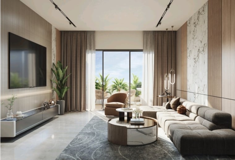 Living Room, sas-diamond-towers 4 Bedroom 3635 Sq.Ft. Apartment In Financial District Hyderabad 8852397