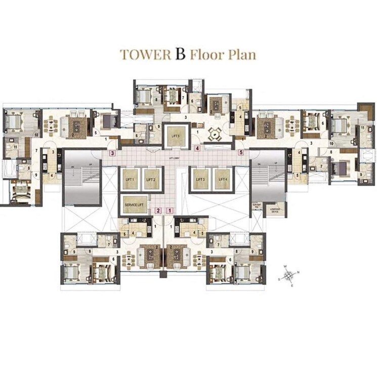 Floor Plan, peninsula-salsette-27 3 Bedroom 1191 Sq.Ft. Apartment In Byculla Mumbai 8853041