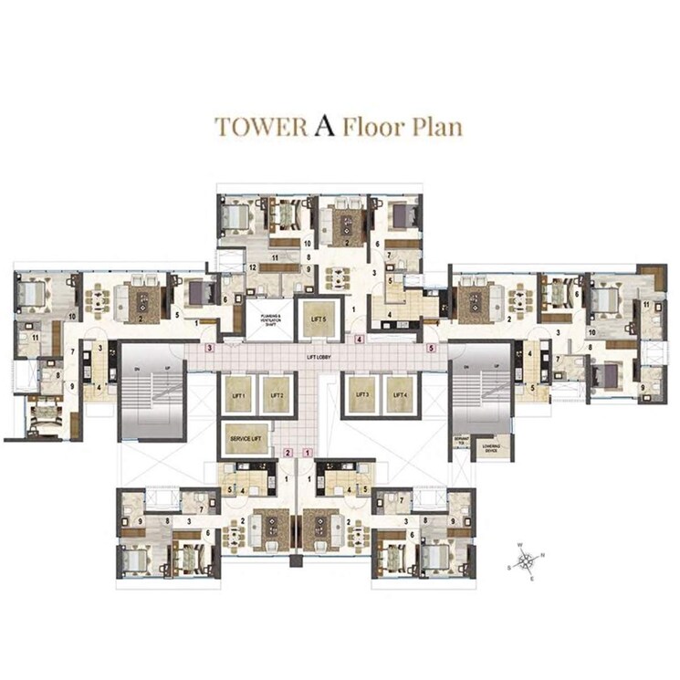 Floor Plan, peninsula-salsette-27 3 Bedroom 1199 Sq.Ft. Apartment In Byculla Mumbai 8853054