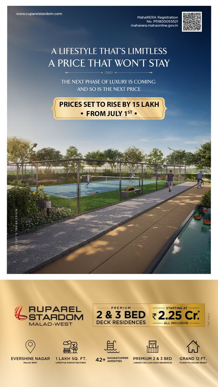 Swimming Pool, ruparel-stardom 2 Bedroom 883 Sq.Ft. Builder Floor In Malad West Mumbai 8854606