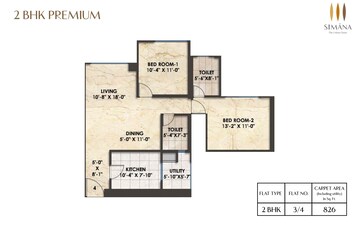 Floor Plan in 3 BHK Apartment at Bhoomi Simana, Parel – for Sale