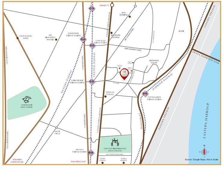 Map Location, bhoomi-simana 3 Bedroom 1177 Sq.Ft. Apartment In Parel Mumbai 8855019