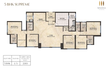 Floor Plan in 5 BHK Apartment at Bhoomi Simana, Parel – for Sale