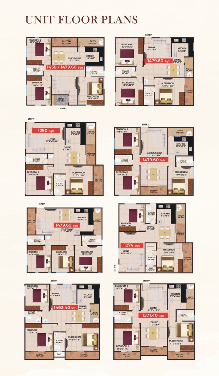 Floor Plan, electronic city phase i 3 Bedroom 1458 Sq.Ft. Apartment In Electronic City Phase I Bangalore 8855544