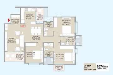  3 BHK Apartment at Little Earth Apartments, Mamurdi – for Sale