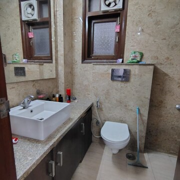 Bathroom in 2 BHK Builder Floor at Boutique Residential Apartments C-220, Sarvodaya Enclave – for Rent