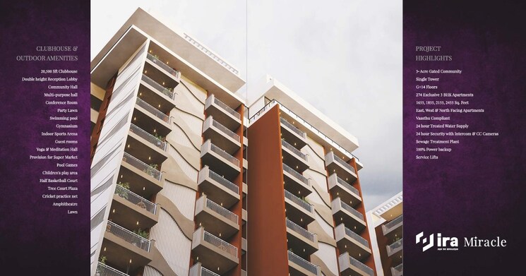 Exterior View, ira-miracle 3 Bedroom 2455 Sq.Ft. Apartment In Kollur Hyderabad 8858984