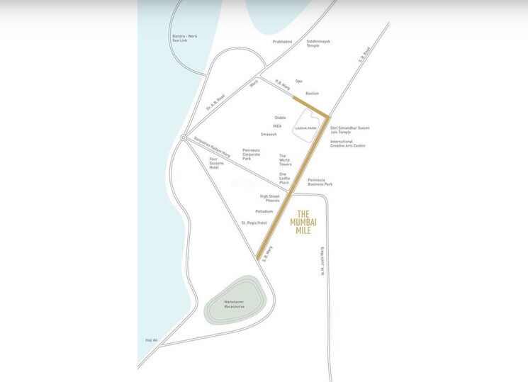 Map Location, lodha-the-park 2 Bedroom 944 Sq.Ft. Apartment In Worli Mumbai 8859372