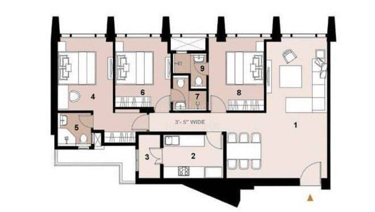Floor Plan, lodha-the-park 2 Bedroom 944 Sq.Ft. Apartment In Worli Mumbai 8859372