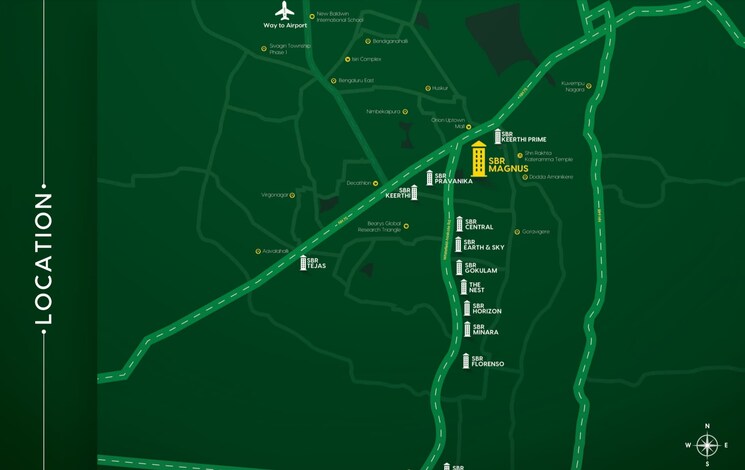 Map Location, sbr-magnus 3 Bedroom 1560 Sq.Ft. Apartment In Katamnallur Bangalore 8859869