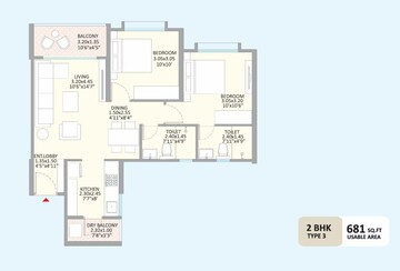 2 BHK Apartment For Sale in Little Earth Apartments, Mamurdi