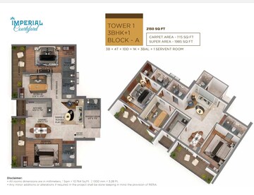 Floor Plan in 3.5 BHK Apartment at Meerut Bypass Road – for Sale