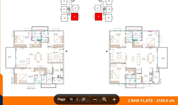 Floor Plan, chanda nagar 3 Bedroom 2185 Sq.Ft. Apartment In Chanda Nagar Hyderabad 8861748