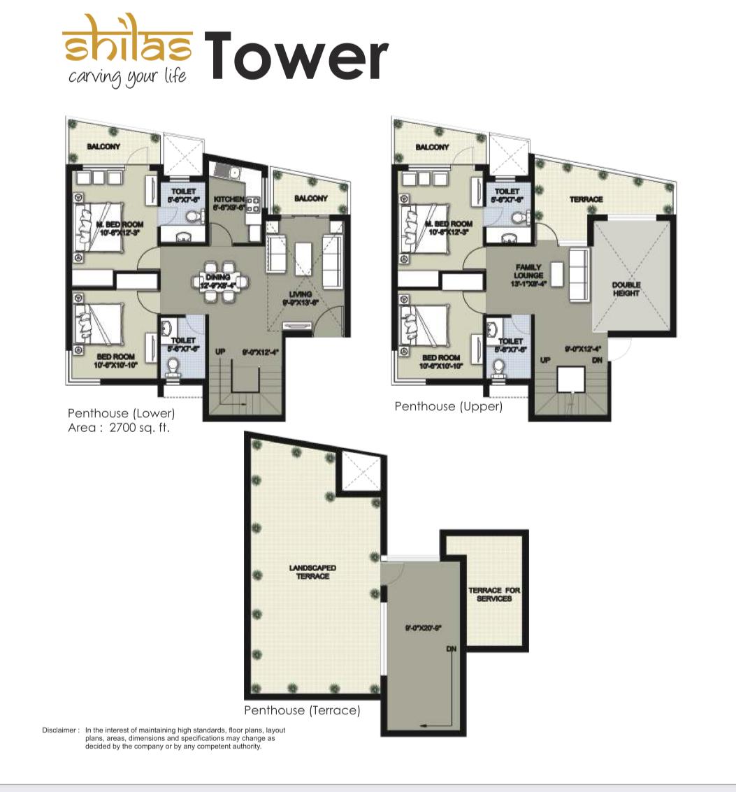 4 BHK + Pooja Room,Servant Room,Study Room 2896 Sq.Ft. Apartment in Raheja Shilas