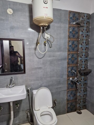 Bathroom in 1 BHK Builder Floor at Sushant Lok I – for Rent