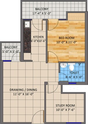 1.5 BHK Apartment For Sale in KW Srishti, Raj Nagar Extension