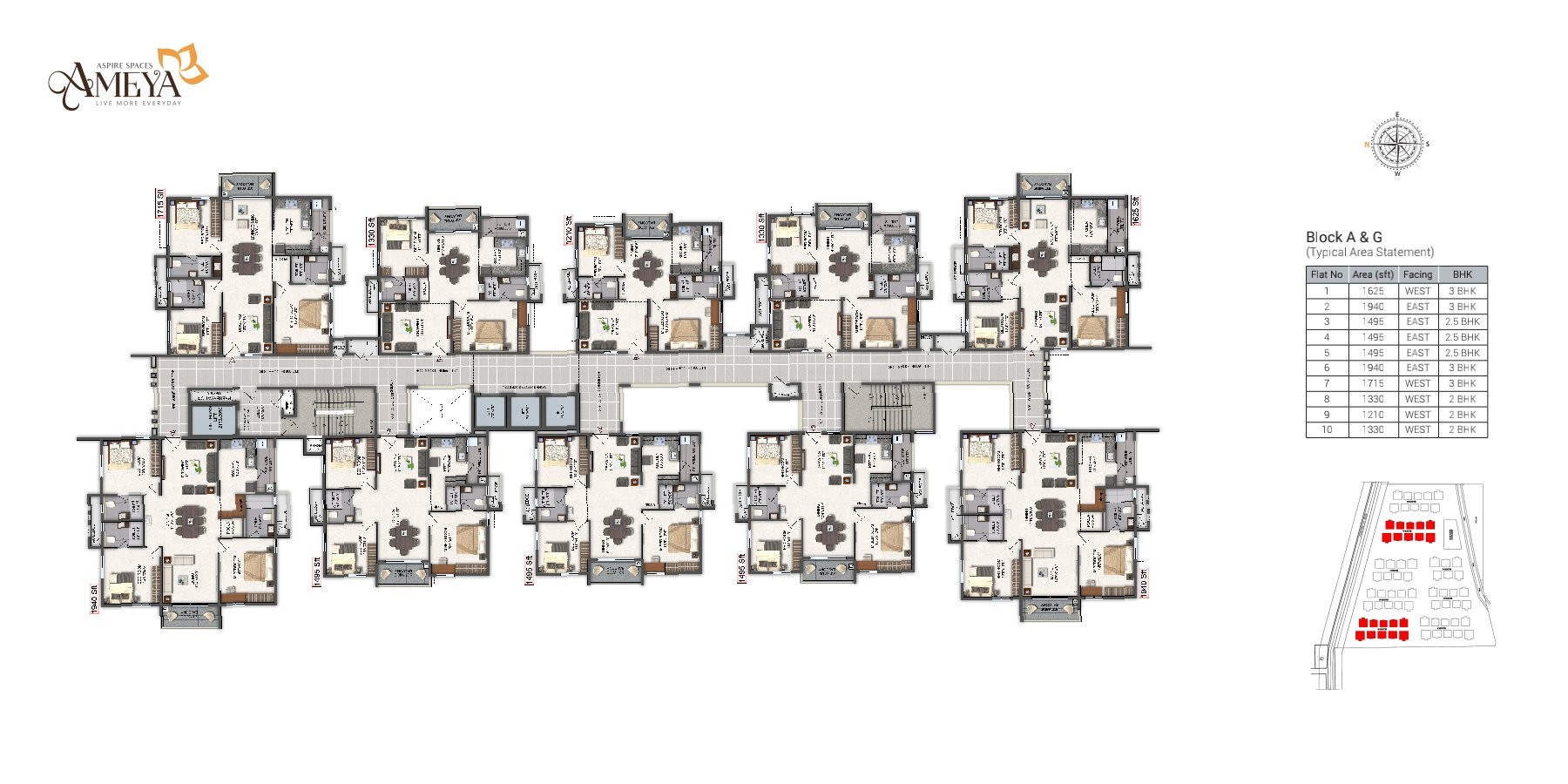 3 BHK Apartment For Sale in Aspire Spaces Ameya