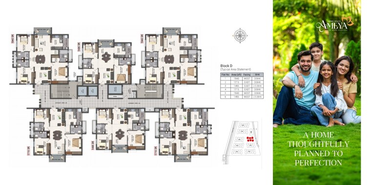 Floor Plan, aspire-spaces-ameya 3 Bedroom 1940 Sq.Ft. Apartment In Miyapur Hyderabad 8865303