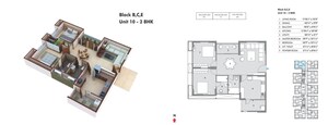 Floor Plan in 2 BHK Apartment at Pacifica Hillcrest Phase 2, Gachibowli – for Sale