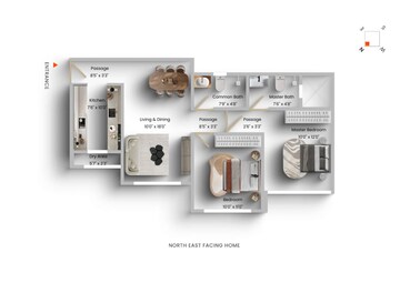 Floor Plan in 2 BHK Apartment at Raj Infinia, Malad West – for Sale