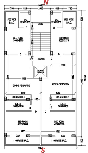 Floor Plan in 2 BHK Apartment at New Town – for Sale