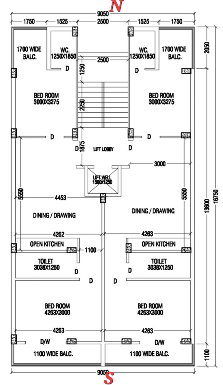 Floor Plan, new town 2 Bedroom 990 Sq.Ft. Apartment In New Town Kolkata 8865635