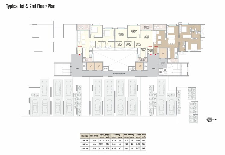 Floor Plan, little-earth-apartments 2 Bedroom 711 Sq.Ft. Apartment In Mamurdi Pune 8866002
