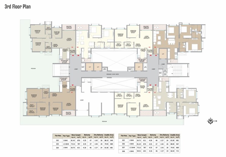 Floor Plan, little-earth-apartments 2 Bedroom 711 Sq.Ft. Apartment In Mamurdi Pune 8866002