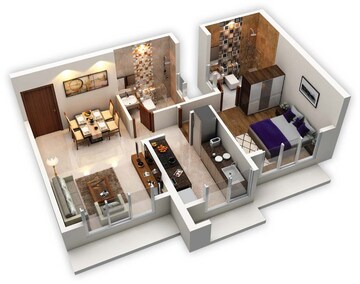 Floor Plan in 2 BHK Apartment at Lalani Velentine Apartment 1 Wing D, Malad East – for Sale