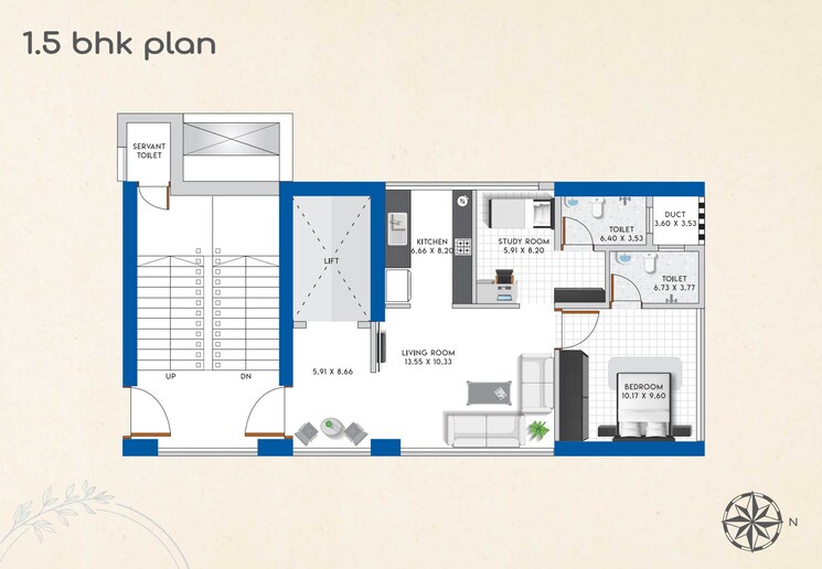 Floor Plan, matunga west 1 Bedroom 429 Sq.Ft. Apartment In Matunga West Mumbai 8867079