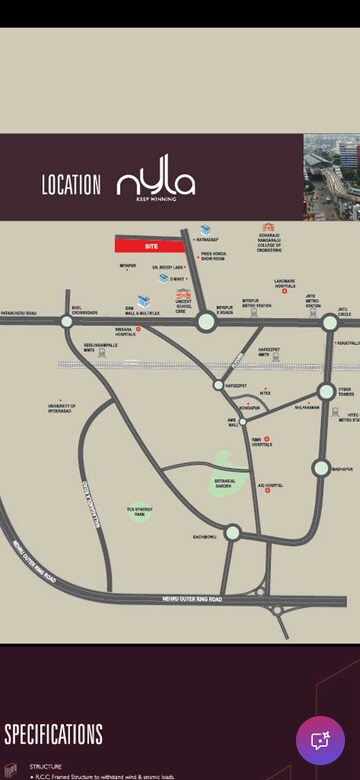 3 BHK Apartment – Map Location View at Team 4 Nyla, Miyapur - for Sale