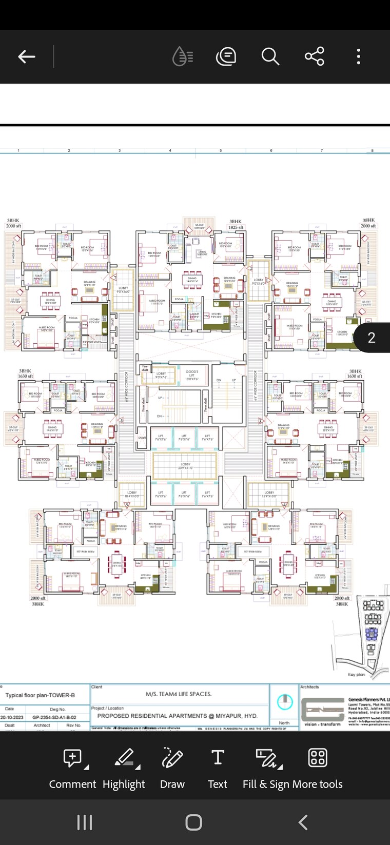 Floor Plan, team-4-nyla 3 Bedroom 2000 Sq.Ft. Apartment In Miyapur Hyderabad 8867252