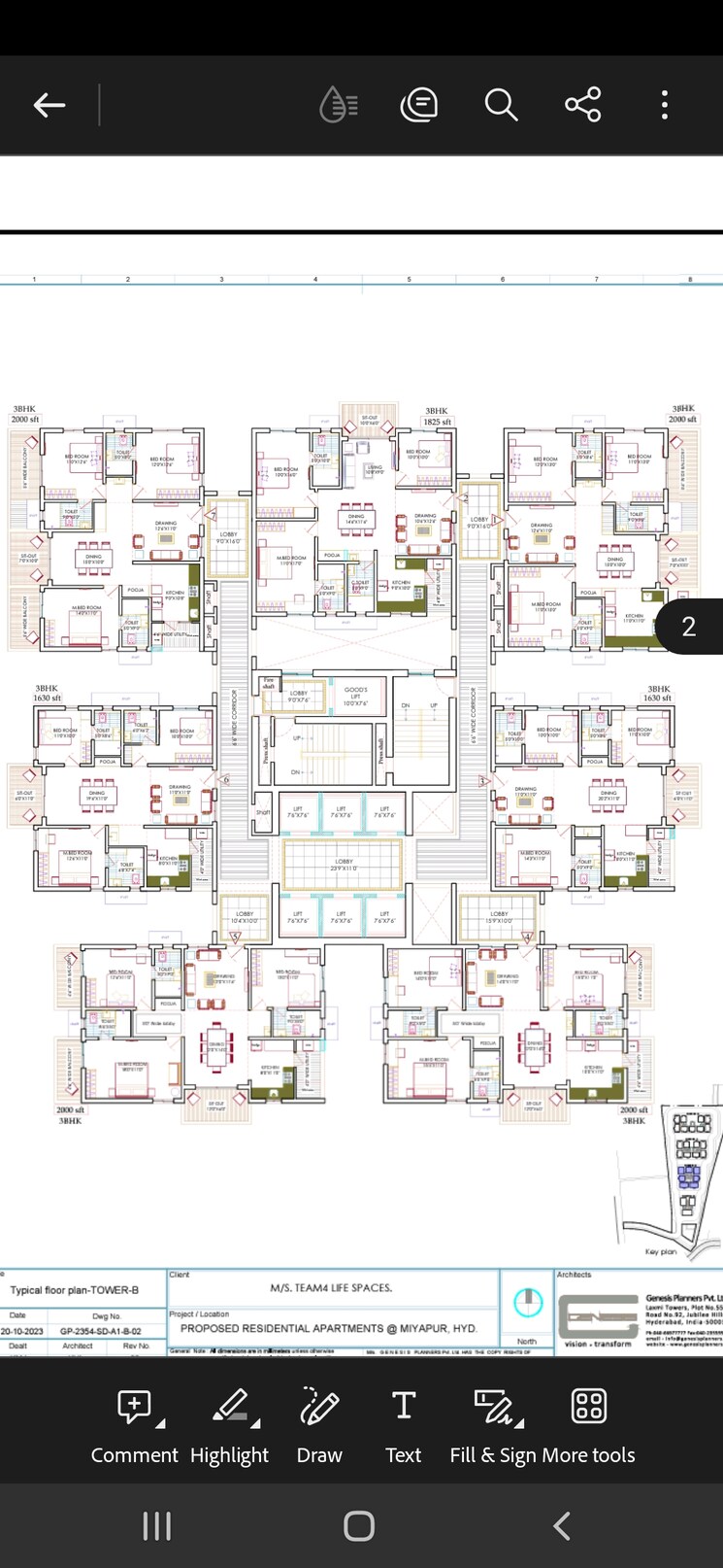 Floor Plan, team-4-nyla 3 Bedroom 1638 Sq.Ft. Apartment In Miyapur Hyderabad 8867267