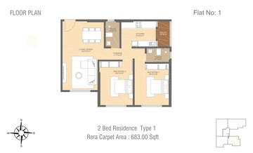 Floor Plan in 3 BHK Apartment at Prabhadevi – for Sale