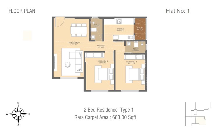 Floor Plan, prabhadevi 3 Bedroom 959 Sq.Ft. Apartment In Prabhadevi Mumbai 8867303