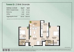 Floor Plan in 2 BHK Apartment at Mahindra IvyLush, Kharadi – for Sale