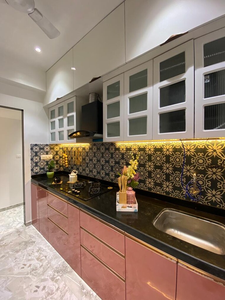 Kitchen, rosa-gardenia 1.5 Bedroom 650 Sq.Ft. Apartment In Ghodbunder Road Thane 8870158