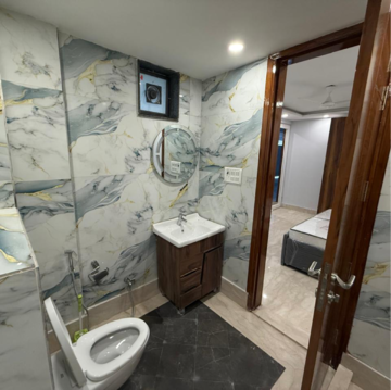 Bathroom in 1 BHK Builder Floor at Shivalik Colony – for Rent