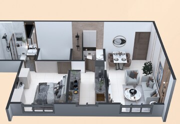 Floor Plan in 1 BHK Apartment at Lalani Goodwill, Kondivita – for Sale