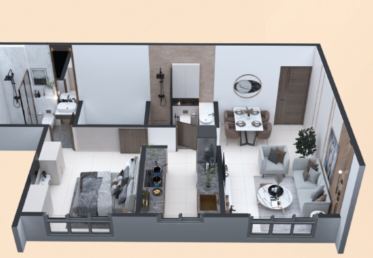Floor Plan, lalani-goodwill 1 Bedroom 447 Sq.Ft. Apartment In Kondivita Mumbai 8871550