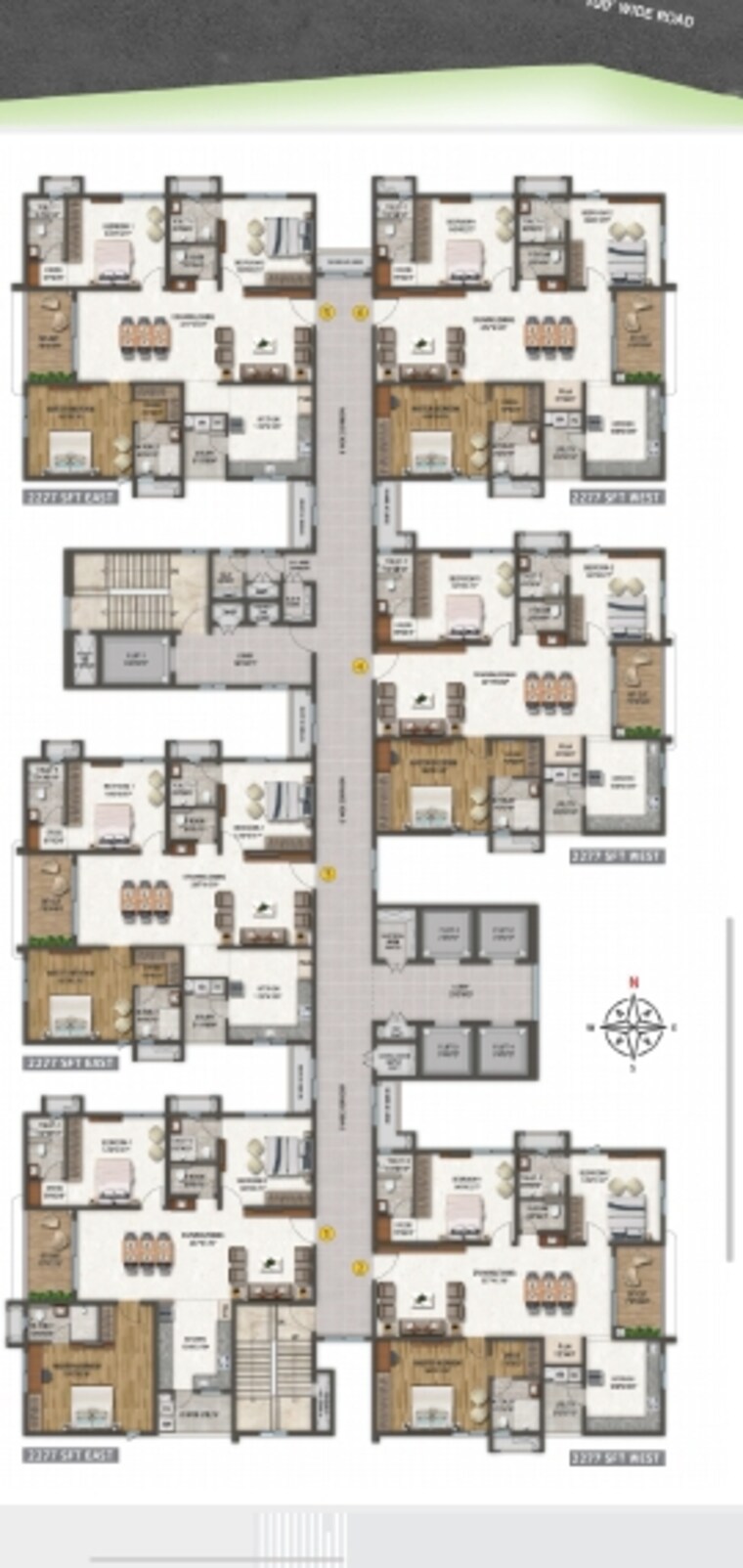 Floor Plan, dsr-altitudes 3 Bedroom 2277 Sq.Ft. Apartment In Osman Nagar Hyderabad 8872733