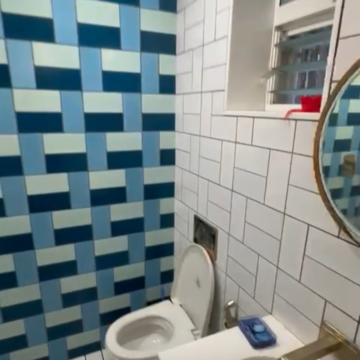 Bathroom in 2 BHK Apartment at Juhu Scheme, Chand Society – for Rent