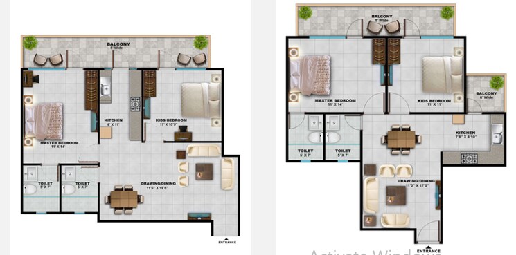 Floor Plan, sarvome-shree-homes 2 Bedroom 745 Sq.Ft. Apartment In Sector 45 Faridabad 8873736