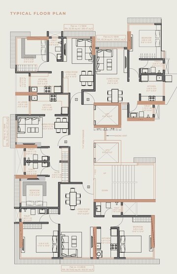 Floor Plan in 2 BHK Apartment at Suraj Eterna, Mahim West – for Sale
