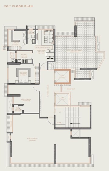 Floor Plan in 2 BHK Apartment at Suraj Eterna, Mahim West – for Sale