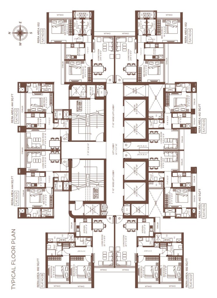 Floor Plan, suraj-vitalis 1 Bedroom 442 Sq.Ft. Apartment In Mahim Mumbai 8874553